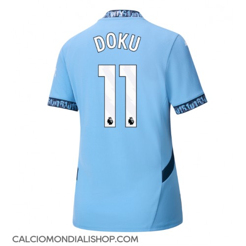 Maglie da calcio Manchester City Jeremy Doku #11 Prima Maglia Femminile 2024-25 Manica Corta